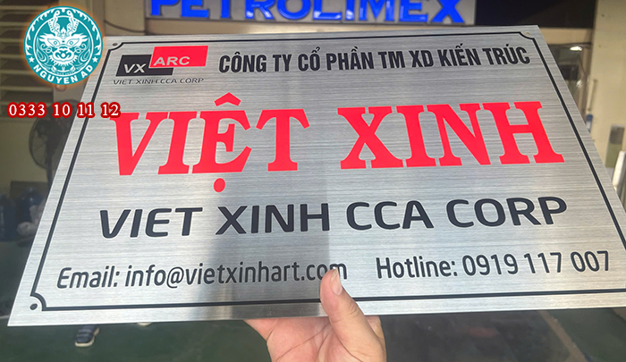 Làm Bảng inox ăn mòn Tên Công Ty Chuyên Nghiệp