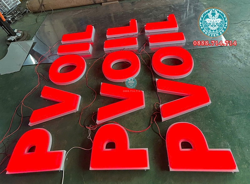 Chữ Nổi Mica Âm Đèn LED PVOIL
