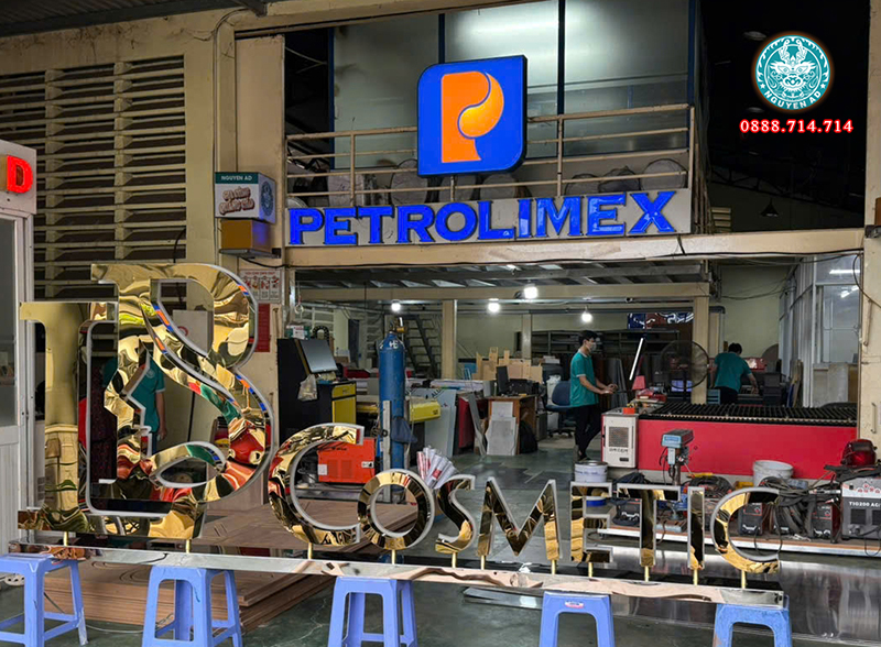  gia công chữ inox vàng 