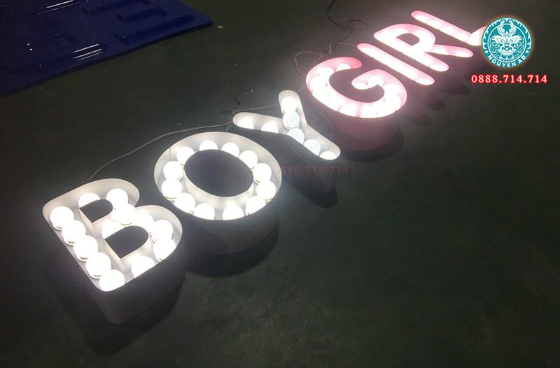 Gia công bảng hiệu chữ nổi đèn LED Bulb chất lượng cao