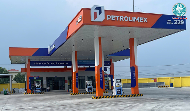 thi công bảng hiệu cây xăng Petrolimex