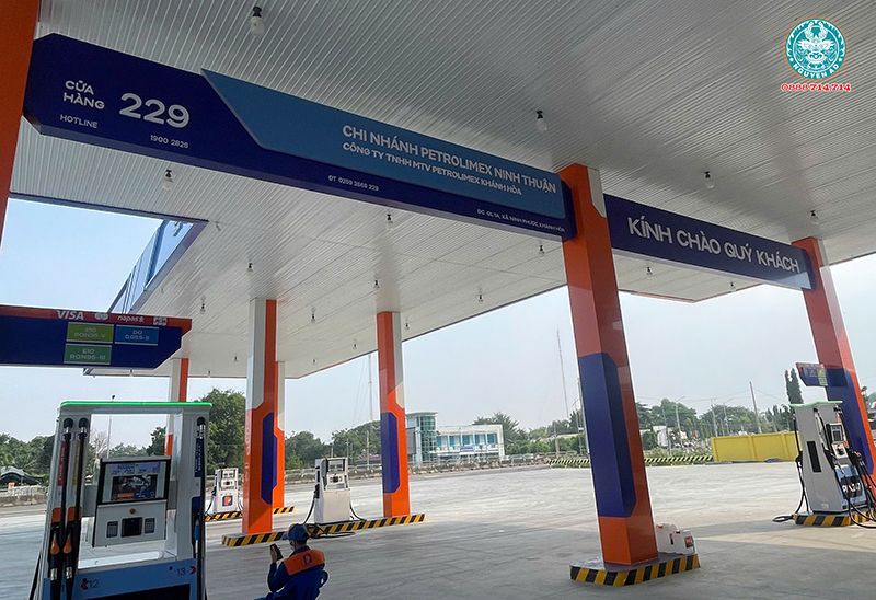 Thi Công Bảng Hiệu Cây Xăng Petrolimex An Giang