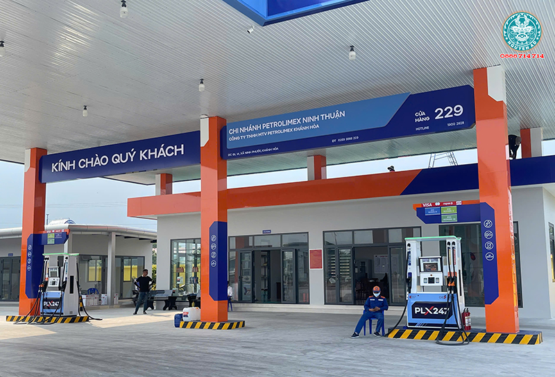 Thi Công Bảng Hiệu Cây Xăng Petrolimex An Giang